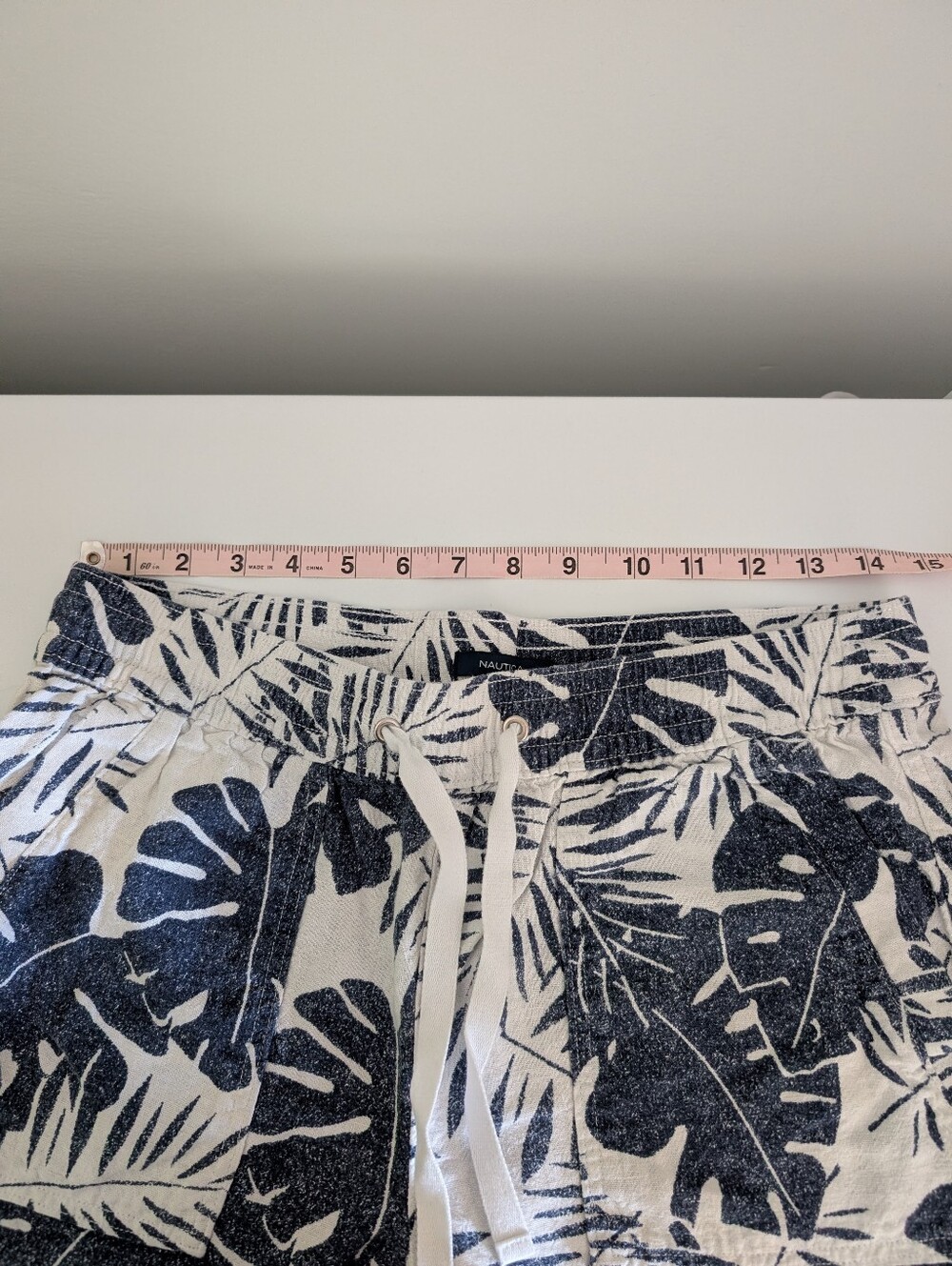 Nautica Palm Leaf Print Linen/Viscose Shorts - Picture 8 of 9